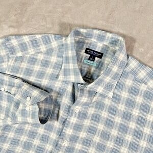 Peter Millar Crown Crafted Shirt Mens Large Plaid Winter Soft Twill Long Sleeve